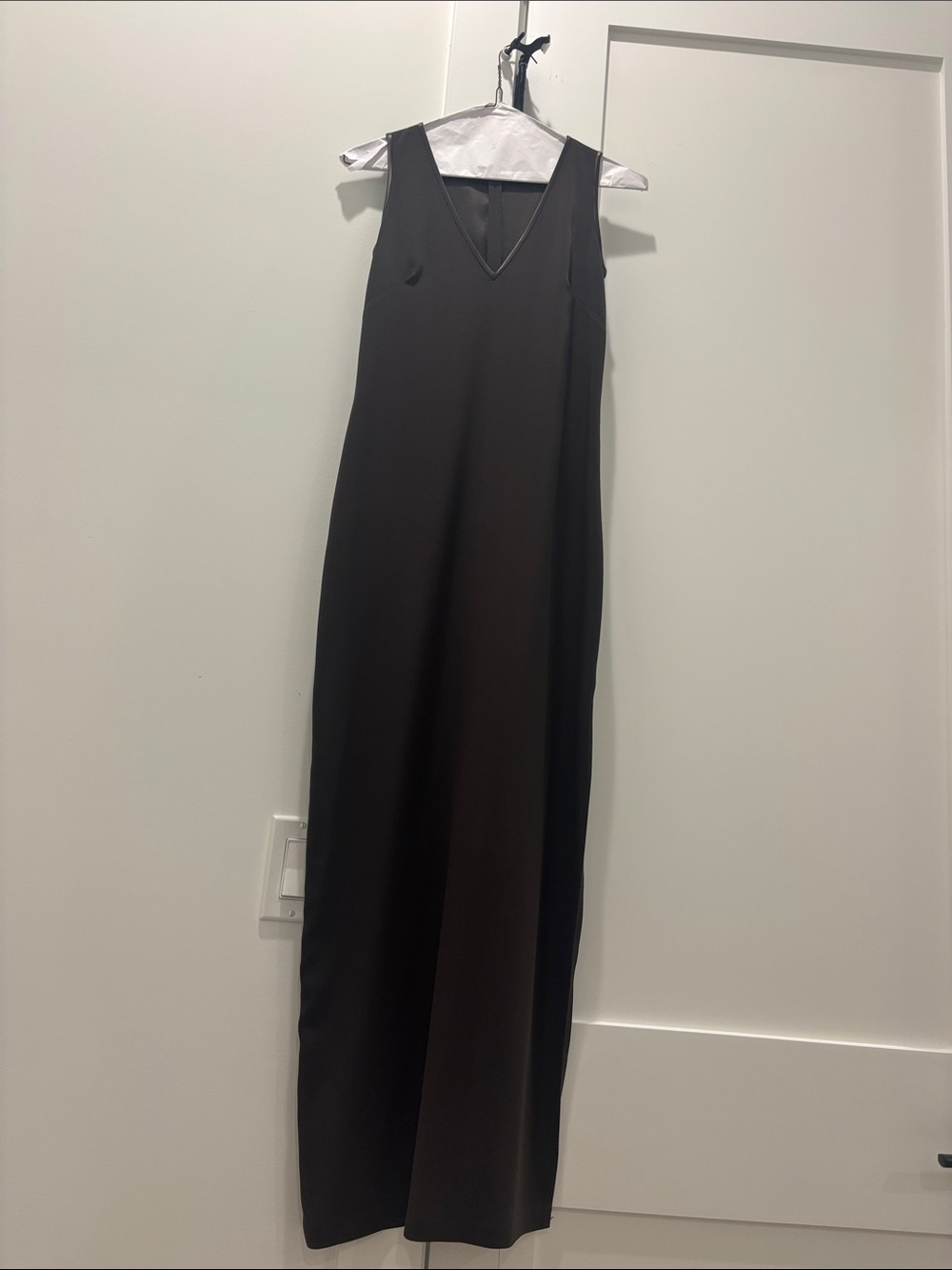 Tahari dark brown Sleeveless V-Neck Maxi Dress